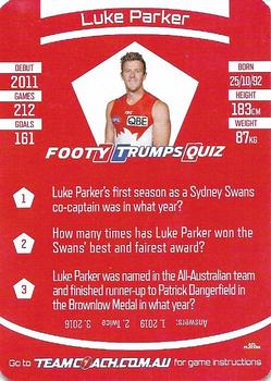 2021 Team Coach AFL #133 Luke Parker Back